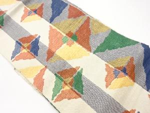 縞に変わり菱模様織出し名古屋帯